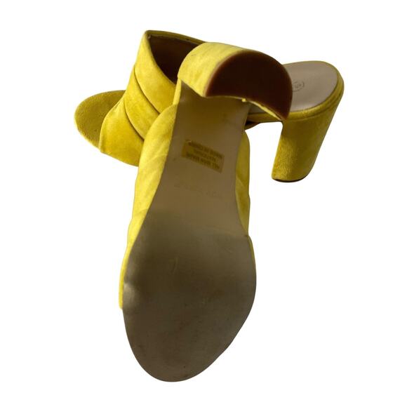 Hot Kiss Womens Size 9 Block High Heel Shoes Suede Slide Mule Open Toe Sandals - Picture 8 of 8